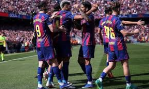 Barcelona moved seven points clear at the top of La Liga with a narrow victory over Rayo Vallecano at Spotify Nou Camp.