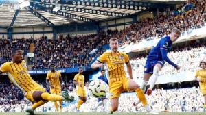 Cole Palmer became the first player to score four first-half goals in a Premier League game as Chelsea swept away Brighton to go third in the table.