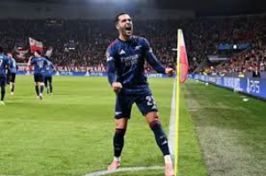 Mikel Merino scored twice as Arsenal comfortably beat Slavia Prague in the league phase of the Champions League to extend their winning run to 10 matches in all competitions.