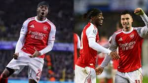 Noni Madueke scored twice as Arsenal beat Club Brugge to maintain their 100% record in the Champions League and all but secure their place in the knockout phase.