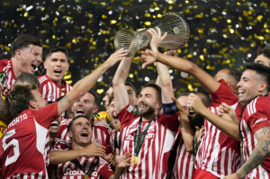 Ayoub El Kaabi struck four minutes from the end of extra time as Olympiakos beat Fiorentina in the Europa Conference League final to become the first Greek side to win a European trophy.