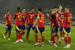 Spain set up a blockbuster quarter-final tie with Euro 2024 hosts Germany by surviving an early scare to ease past Georgia.