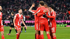 Bayern Munich moved 11 points clear at the top of the Bundesliga in style with an eight-goal thrashing of Wolfsburg.
