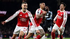Arsenal scored four goals in the second half as they thumped Aston Villa at Emirates Stadium to end the year five points clear at the top of the Premier League table.